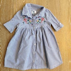 EUC toddler shirt dress with floral embroidery in 3t